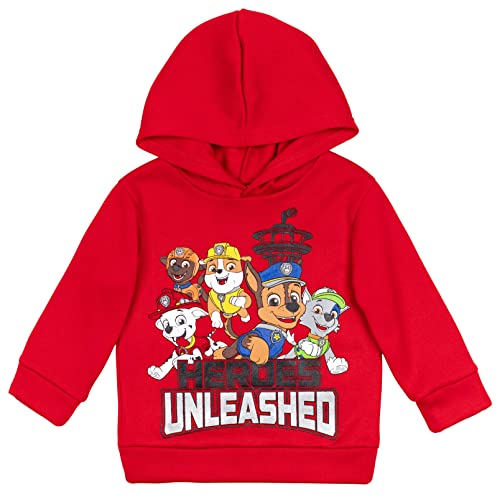 Paw Patrol Chase Marshall Rubble Rocky Zuma Toddler Boys Fleece Pullover Hoodie Red 2T