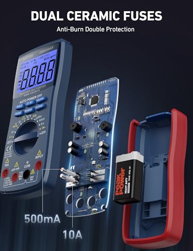 AstroAI Digital Multimeter and Analyzer TRMS 6000 Counts Volt Meter Ohmmeter Auto-Ranging Tester; Accurately Measures Voltage Current Resistance Diodes Continuity Duty-Cycle Capacitance Temperature