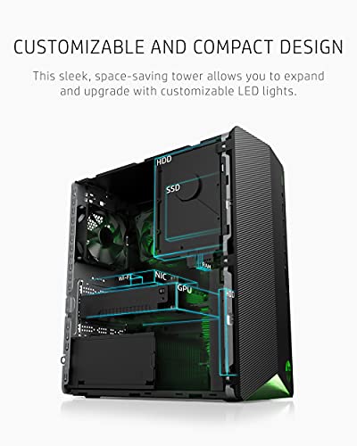 HP Pavilion Gaming PC, AMD Ryzen 7 5700G Processor, 16 GB SDRAM, 512 GB SSD, Windows 11 Pro, Wi-Fi 5 & Bluetooth Combo, 9 USB Ports, Pre-built Gaming PC Tower, Mouse and Keyboard (TG01-2360, 2021)