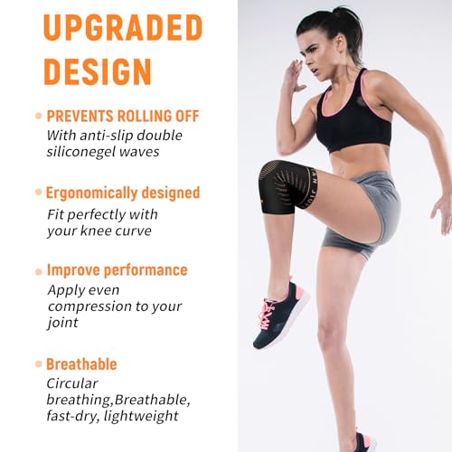 JIUFENTIAN Copper Knee Sleeve,Copper Knee Braces for Women and Men Arthritis,ACL, Tendinitis, Meniscus Tear, Joint Pain Relief, Running, Working Out, Fitness, Weightlifting(Small)
