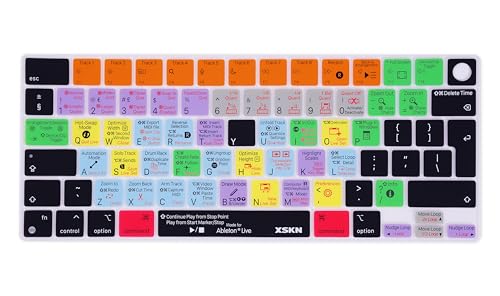 XSKN Silicone Keyboard Cover Skin for MacBook Pro/Air with Touch ID 14.2" 16.2" 13.6" 15.3" Model No: A2442 A2779 A2918 A2992 A2485 A2780 A2681 A2941 (US Layout, Logic Pro Shortcuts)