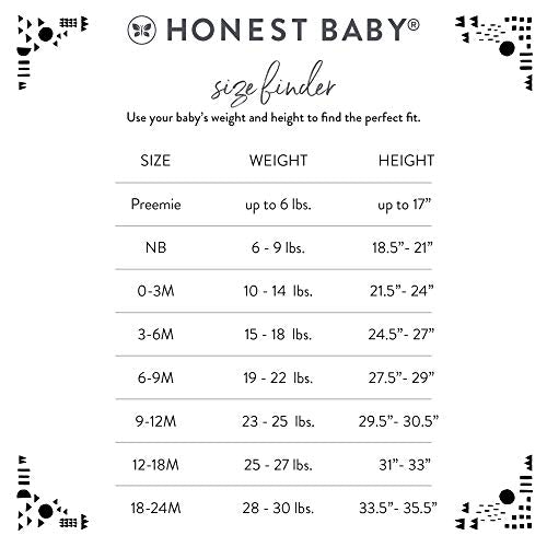 HonestBaby Unisex Baby Organic Cotton Long Sleeve Bodysuits Multi Pack And Toddler T-Shirt Set, 4 Pack Bright White, 0-3 Months US