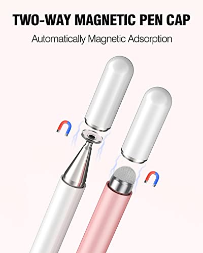 AmberVec Stylus Pen for Touchscreen, 2 in 1 Stylists Pens Compatible with All Touch Screens Devices, Tablets, iPhone, iPad, Android, Computer, Laptop, Fine Disc Tip Drawing Styluses [8 Pack]