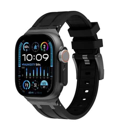 Compatible for Apple Watch Ultra Band Ultra 2 Band 49mm 45mm 44mm 42mm for Men, Silicone Watch Band for iWatch Ultra 2 Ultra Series 9 8 7 6 5 SE for Men, Cool Designed Watch Strap Compatible for Apple