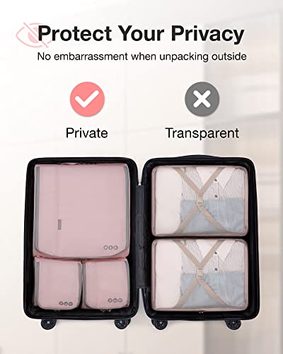 BAGSMART Keep Shape Packing Cubes for Travel, 6 Set Travel Cubes for Packing, Lightweight Suitcase Organizer Bags Set for Travel Essentials