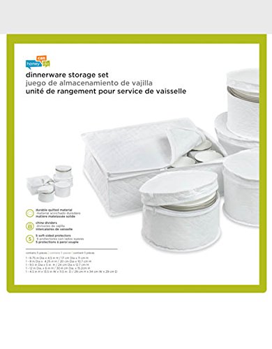 Honey-Can-Do SFT-01630 Dinnerware Storage Set, 5-Piece,White