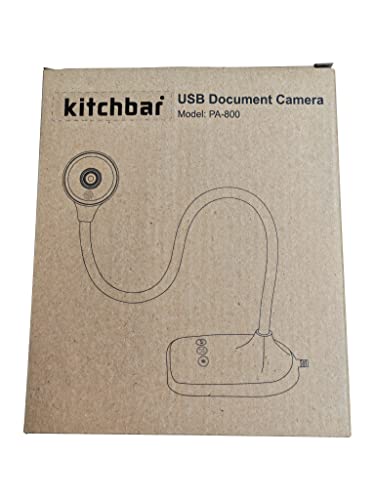 kitchbai Document Camera for Teachers, Webcam and Overhead Camera for Classroom with Mic, LED Lights, Image Invert, Fold for Mac OS, Windows, Zoom, OBS Work with Distance Learning/Teaching, Live Demo