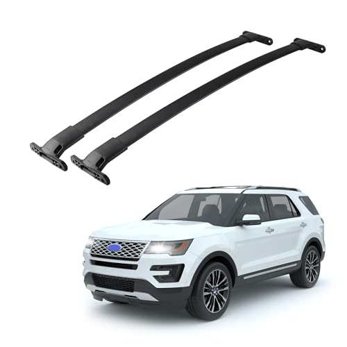 FLYCLE Roof Rack Crossbars Compatible with 2016-2019 Explorer, Car Cargo Roof Racks Cross Bars Rooftop Luggage Kayaks Bicycles Snowboard Canoe Carrier Cargo Bag