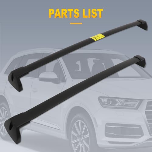 OCPTY Roof Rack Cross Bars Fit for Audi Q7 2016 2017 2018 2019 2020 2021 Luggage Racks Rooftop Cargo Carrier Bag Luggage Kayak Canoe Bike Snowboard Skiboard(Fits Side Rails Models ONLY)