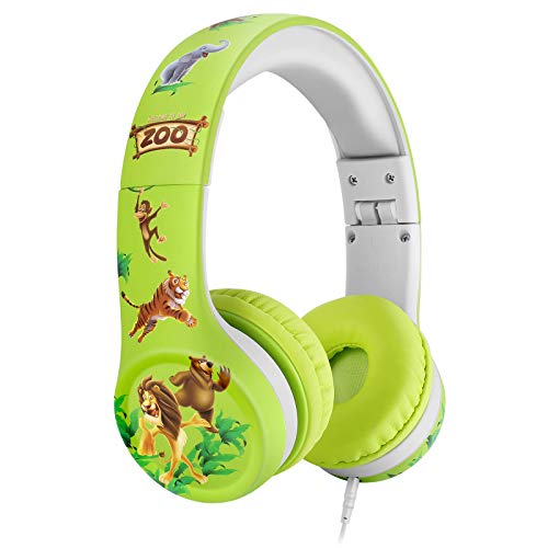 NENOS Kids Headphones Boys Headphones for Kids Over Ear, On Ear Headphones Limited Volume Headset for School, Travel, Computer (Zoo)