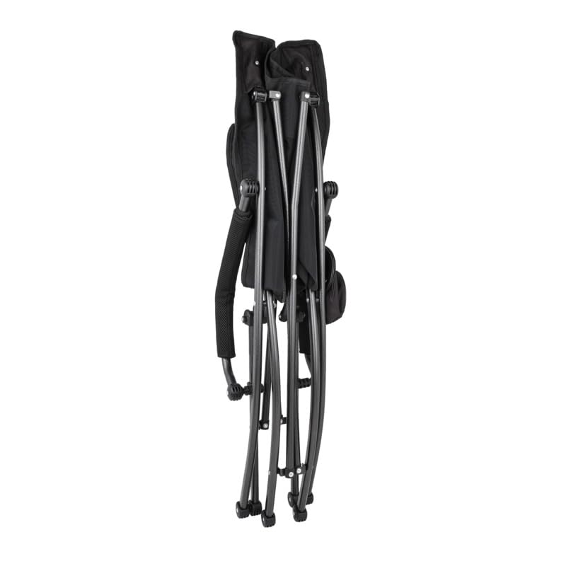 Cascade Mountain Tech Camping Chair - Low Profile Folding Chair for Camping, Beach, Picnic, Barbeques, Sporting Event with Carry Bag , Black