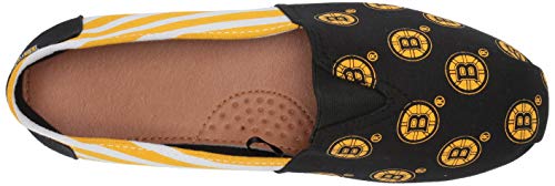 FOCO NHL Boston Bruins Women's Canvas Stripe Shoes, X-Large (11-12), Black