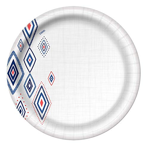 Dixie Everyday Paper Plates, 10 1/16", 220 Count, 5 Packs of 44 Plates, Dinner Size Printed Disposable Plates