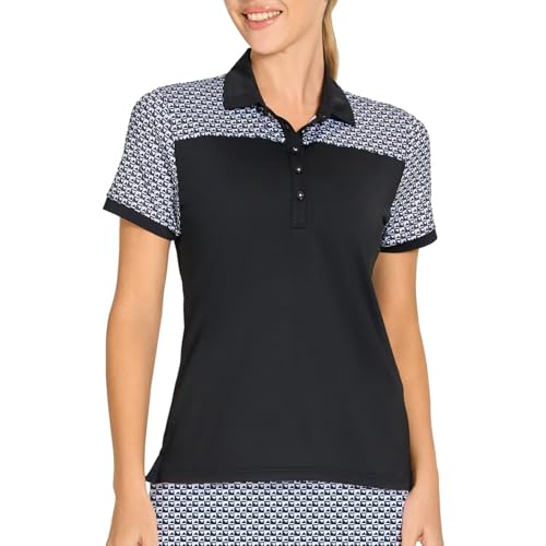 M MAELREG Golf Shirts Women Short Sleeve Buttons Breathable Performance Casual Active Tennis Womens Polo Shirts Sky Blue