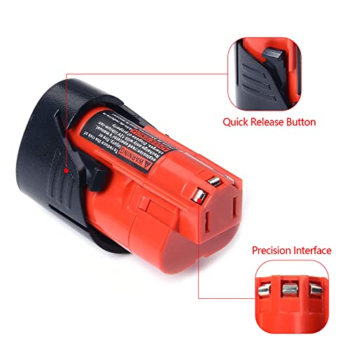 DV8DKV7 2 Packs Replace for Milwaukee M12 12 Volt Cordless Tools 6.0Ah Battery, Compatible with Milwaukee 12V 48-11-2410 48-11-2420 48-11-2411 48-11-2401 12 Volt Lithium Ion Battery