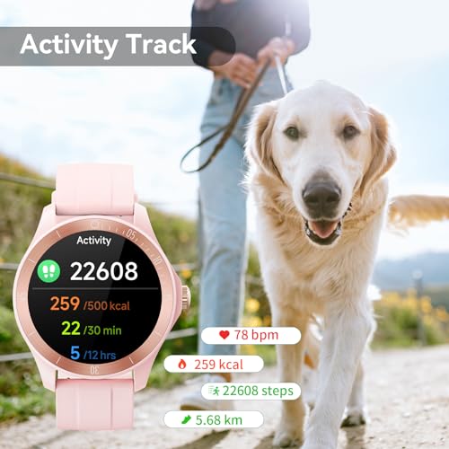 Smart Watch for Women Men Android & iPhone Compatible, Fitness Watch Bluetooth Call & Receive Text, 1.8" Smartwatch with Alexa/Heart Rate/SpO2/Sleep Monitor/Calorie Step Tracker, 7-Day Battery