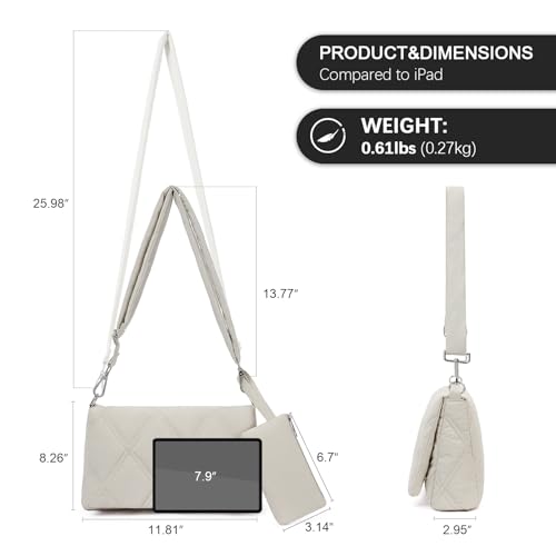 Telena Crossbody Purses for Women Travel Crossbody Bags with Coin Purse Lightweight Shoulder Bag for Women Beige