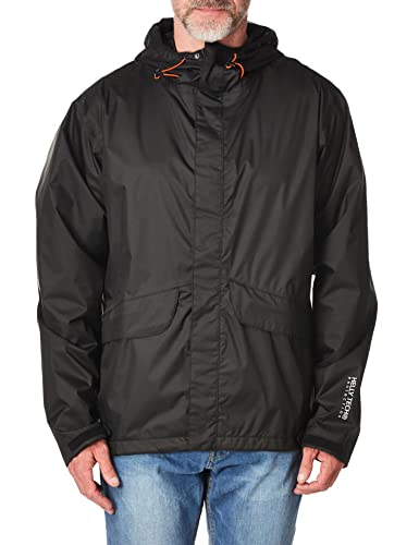 Helly-Hansen Manchester Waterproof Rain Jackets for Men Featuring Breathable Water- and Windproof Construction, Storm Flap, Black - X-Small