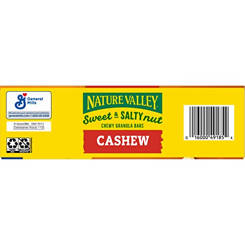 Nature Valley Granola Bars, Sweet and Salty Nut, Cashew, 12 ct, 14.4 OZ