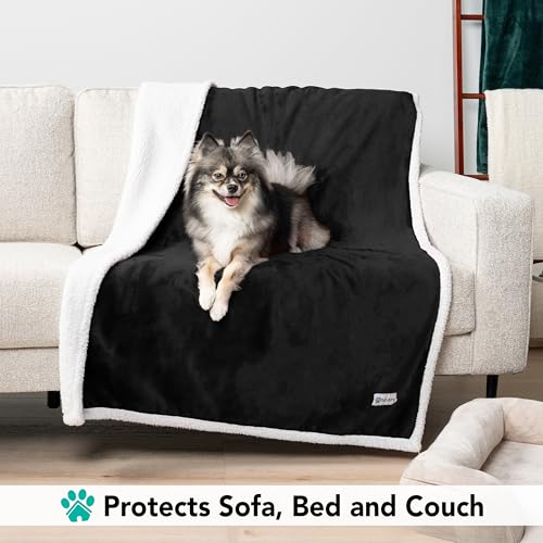 PetAmi Dog Blanket for Medium Large Dogs, Pet Bed Blanket Cat Puppy Kitten, Fleece Furniture Couch Cover Protector Sofa Car, Soft Sherpa Dog Throw Plush Reversible Washable, 40x60 Plaid Taupe