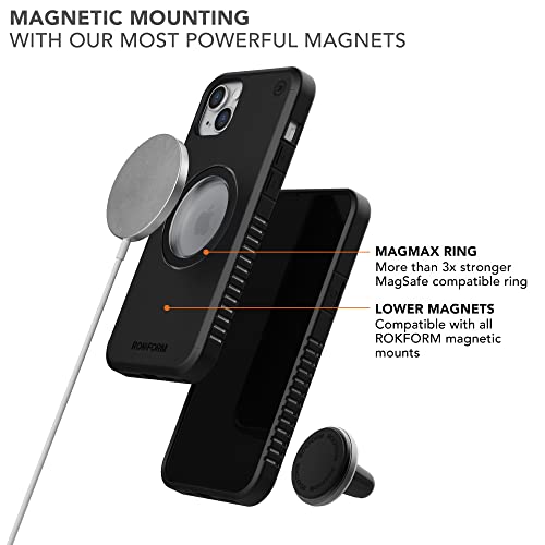 Rokform - iPhone 14 Plus Case, Eagle 3 Series, Dual Magnet + MagSafe Compatible, iPhone 14 Plus Golf Case, Slim and Lightweight iPhone Cover, Drop Tested Armor (Black)