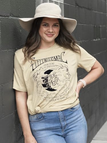 Rock Band T-Shirts for Women Vintage Rock Music Graphic Shirts Country Concert Short Sleeve Tees Tops Apricot