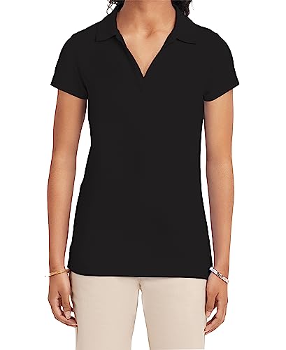 Nautica Juniors Uniform Short Sleeve Performance Polo, black, 1