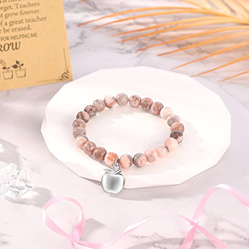 U-Zomir Teacher Appreciation Gifts for Women, Teacher Gifts Natural Stone Bracelet with Message Card for Appreciation Week Christmas Valentines from Student