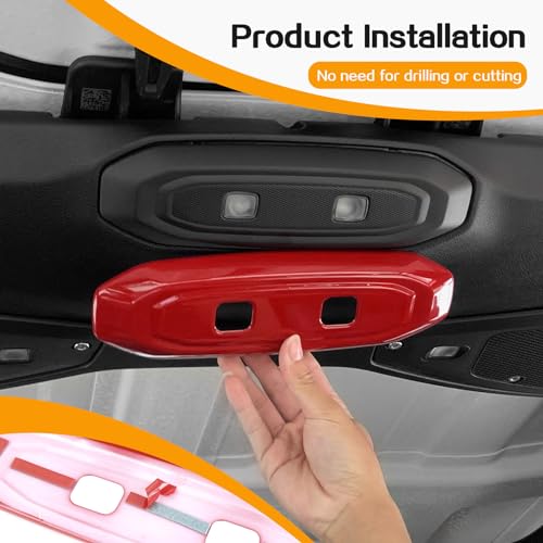 Hoolcar Top Reading Light Trim Cover Roof Reading Light Decor Trim Compatible with Jeep Wrangler JL JLU & Gladiator JT 2024 2025, Carbon Fiber, Interior Accessories