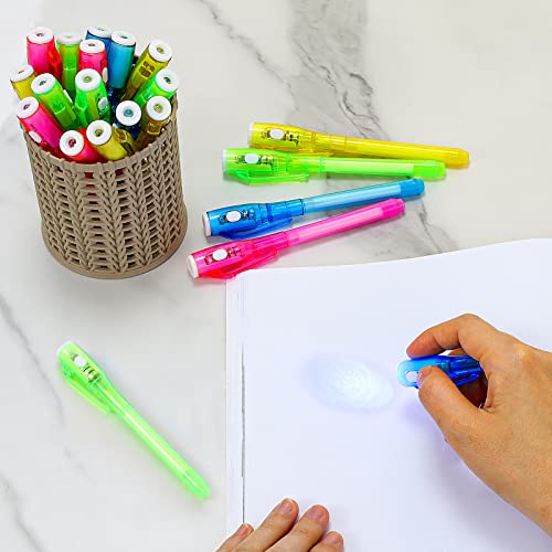 ENJOCASES 20 Pieces Invisible Ink Pen with UV Light Spy Pen Magic Marker for Kids Party Favors Ideas Gifts Easter Day Halloween