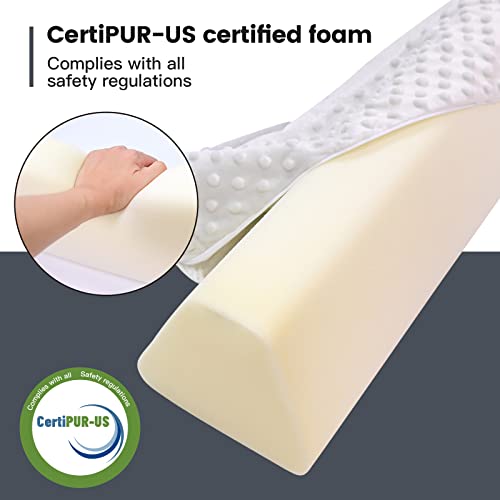 YENING Baby Bed Bumpers for Toddlers Foam Bed Guard Rail for Kids Bed Toddler Bed Bumper for Twin Full Queen King Size Bed Grey, 2-Pack