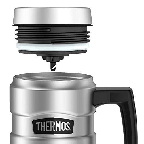 THERMOS Stainless King Vacuum-Insulated Travel Mug, 16 Ounce, Matte Stainless Steel