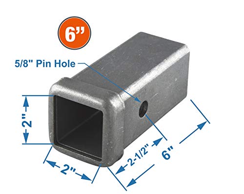 TOPTOW 64453-2 Trailer Hitch Receiver Tube 2-inch X 6-inch Length Storage Box, Weld on Raw Steel, 2 Packs…