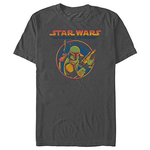 Star Wars Boba Young Men's Short Sleeve Tee Shirt, Charcoal Heather, Small