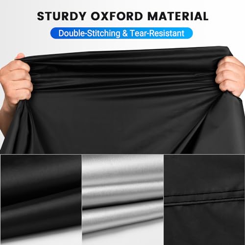 Favoto Motorcycle Cover Waterproof Outdoor - All Season Sun Protection Universal Fit Oxford Cloth with Lock-Holes Rain Snow Dust Proof Fits up to 86.6" Motorbikes Vehicle Motorbike Cover