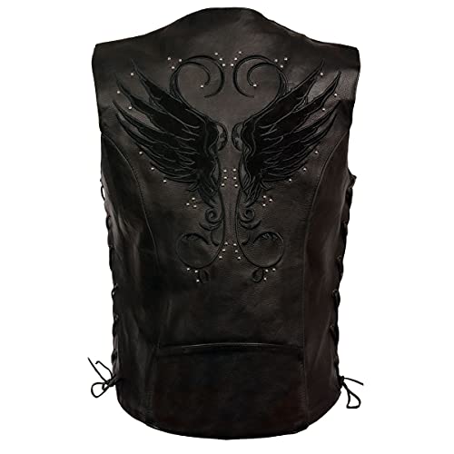 Milwaukee Leather Women's Leather Vest with Side Lace (Black, XX-Small)