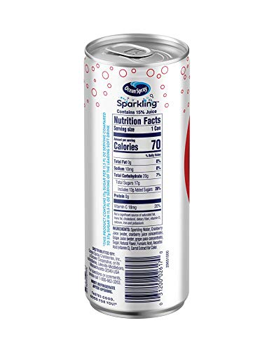 Ocean Spray® Sparkling Cranberry Juice Drink, 11.5 Fl Oz Cans, 4 Count (Pack of 6)