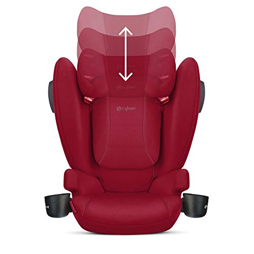 CYBEX Solution B2 fix+ Lux High Back Booster Seat, Lightweight Booster Seat, Secure Latch Installation, Linear Side Impact Protection, Reclining 12-Position Height Adjustable Headrest, Dynamic Red