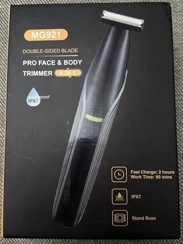 Electric Body Hair Trimmer for Men Women,Waterproof Ball/Groin Trimmer Pubic Body Shaver,100Mins Trimming Time,Wet/Dry Body Groomer with 3 Attachment Blade Heads for Beard Armpit Chest Bikini Leg Trim