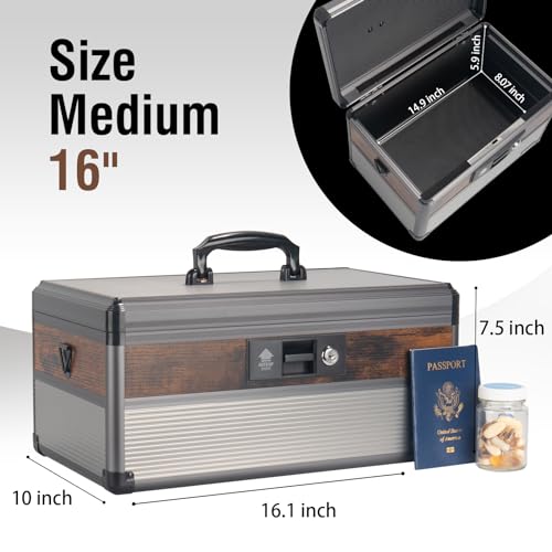Glosen Medicine Lock Box,locking medicine box, Security Lock Boxes，lock box, First Aid Key Safe Box,Lock Box for Medication