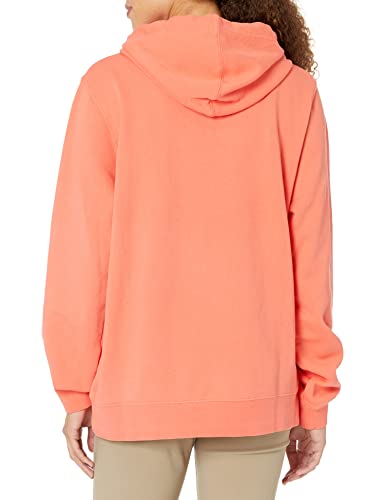 HUK Women's Standard Logo Ladies Performance Fishing Hoodie with Stretch, Hot Coral, X-Small