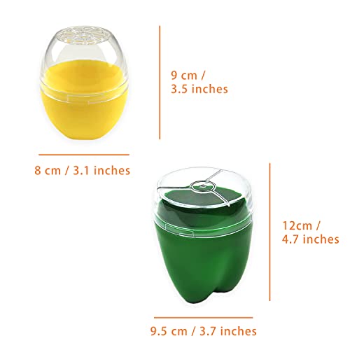 Magicaleast 2PCS Fruit and Vegetable Shaped Savers Lemon and Green Pepper Storage Containers for Fridge Vegetable Crisper Makes Food Stays Fresh Longer