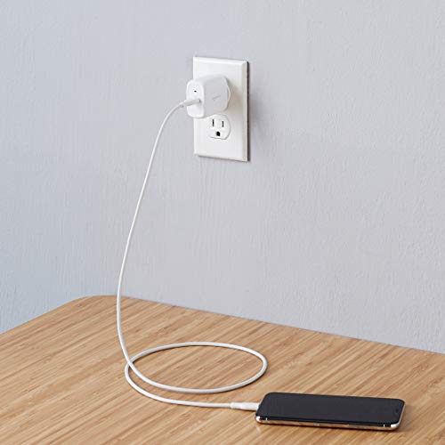 Amazon Basics 20W One-Port USB-C Wall Charger with Power Delivery PD for Tablets & Phones (iPhone 16/15/14/13/12/11/X, iPad, Samsung, and more), non-PPS, 1.81 x 1.73 x 1.09 inches, White