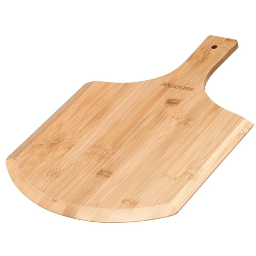 Pizza Peel 12 Inch, Natural Bamboo Pizza Peel Pizza Paddle Spatula Oven Accessory for Large Wood Pizza Board For Transferring & Serving, Wood Pizza Cutting Board for Cheese Bread Fruit Vegetabl