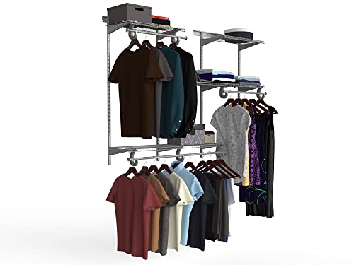 ClosetMaid ShelfTrack Wire Closet Organizer System and ShelfTrack 2ft. to 4ft. Adjustable Closet Organizer Kit, White