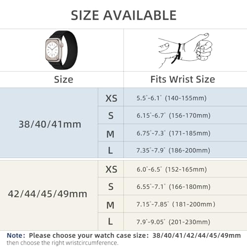 Adorve Braided Solo Loop Compatible with Apple Watch Band 38mm 40mm 41mm 49mm 46mm 45mm 44mm 42mm Women Men, Stretchy Solace Elastic Sport Wristbands for iWatch Ultra Series 10/9/8/7/6/5/4/3/2/1 SE