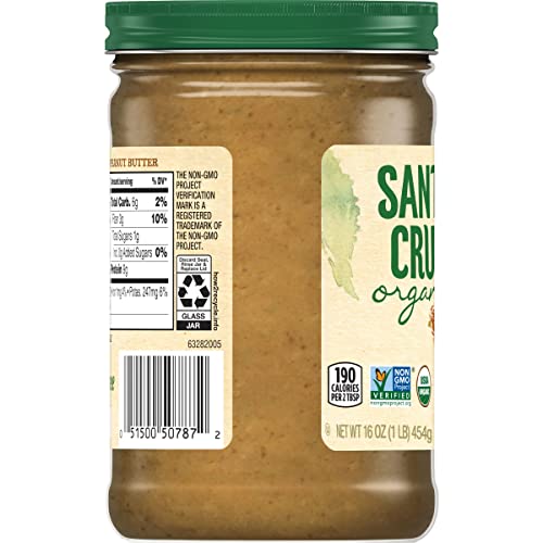 Santa Cruz Organics Crunchy Dark Roasted Peanut Butter, 16 Ounce