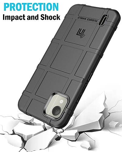 Nakedcellphone Case for Nokia C110 Phone, Special Ops Tactical Armor Rugged Shield Protective Cover [Anti-Fingerprint, Matte Grip Texture] - Black