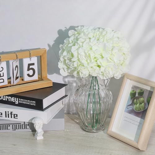 AWARDSEN White Hydrangea Artificial Flower,540 Petals Artificial White Hydrangea Bulk,Silk White Hydrangeas,Artificial White Hydrangea Flowers for Home Wedding Decoration