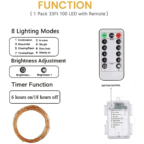 66Ft 200LED Red and White LED Fairy Lights Plug in, Waterproof String Lights Outdoor 8 Modes Christmas Lights Bedroom Decor, Twinkle Lights for Girl's Room Christmas Decorations (Cool White&Red)